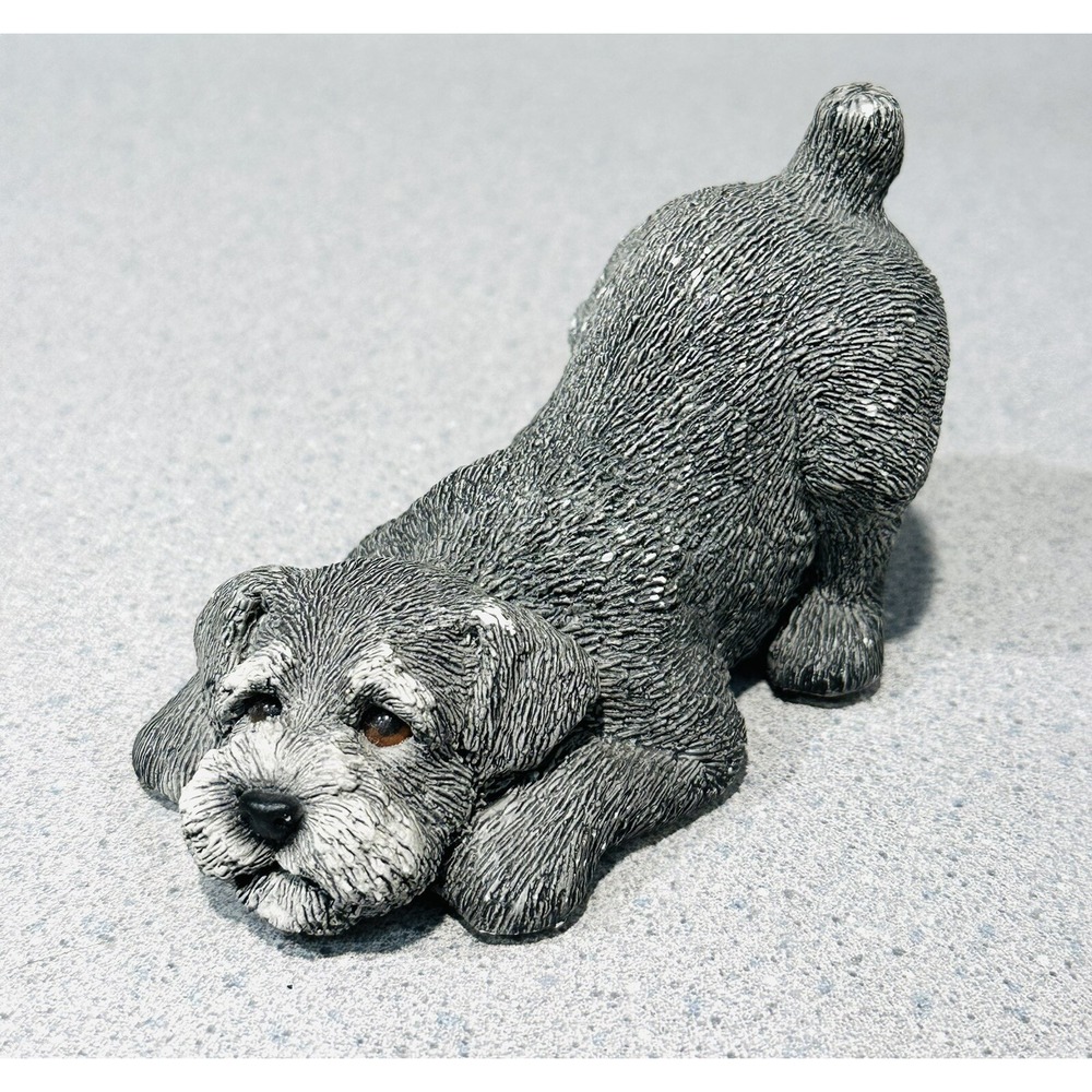 Retro Whiskers By Martha Carey Gray Dog Figurine #2606 EUC